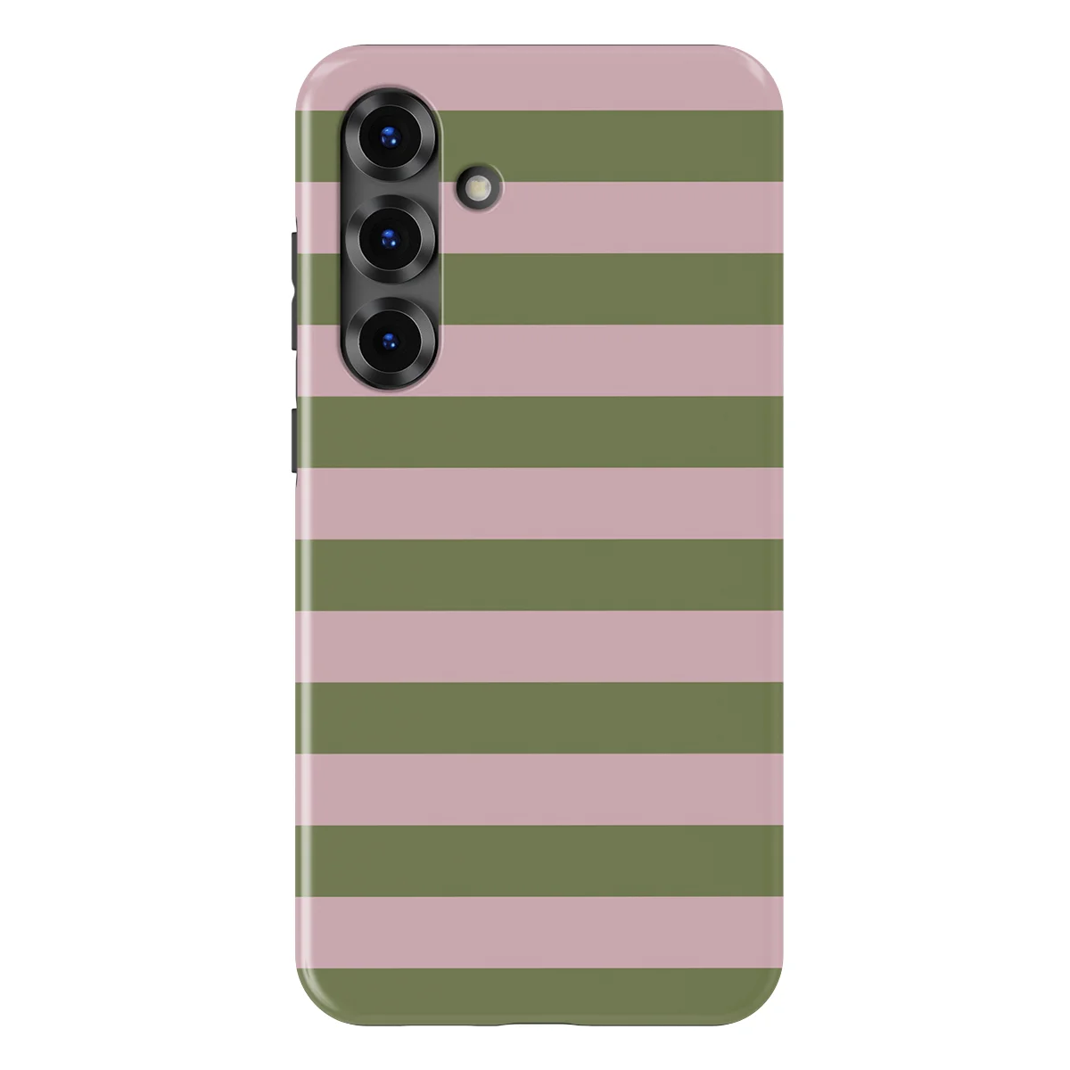 Studio Stripes - Olive Blush - Pink/Green/Multicolor case for Galaxy S25 Plus - Image 1