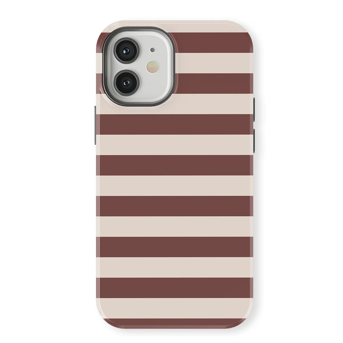 Studio Stripes - Mocha Mist - Brown/Grey/Multicolor case for iPhone 12 - Image 1