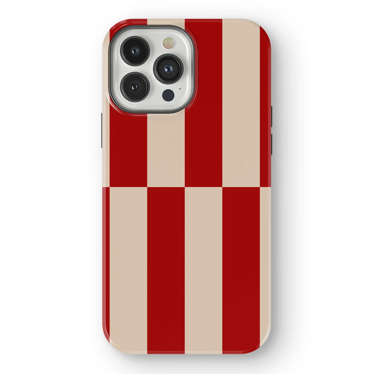 Offset Stripe - Scarlet Sand - Beige/Red/Multicolor case for iPhone 13 Pro Max - Image 1