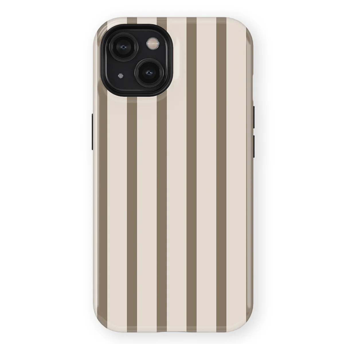 Stripes - Linen Wood - Beige/Brown case for iPhone 14 - Image 1