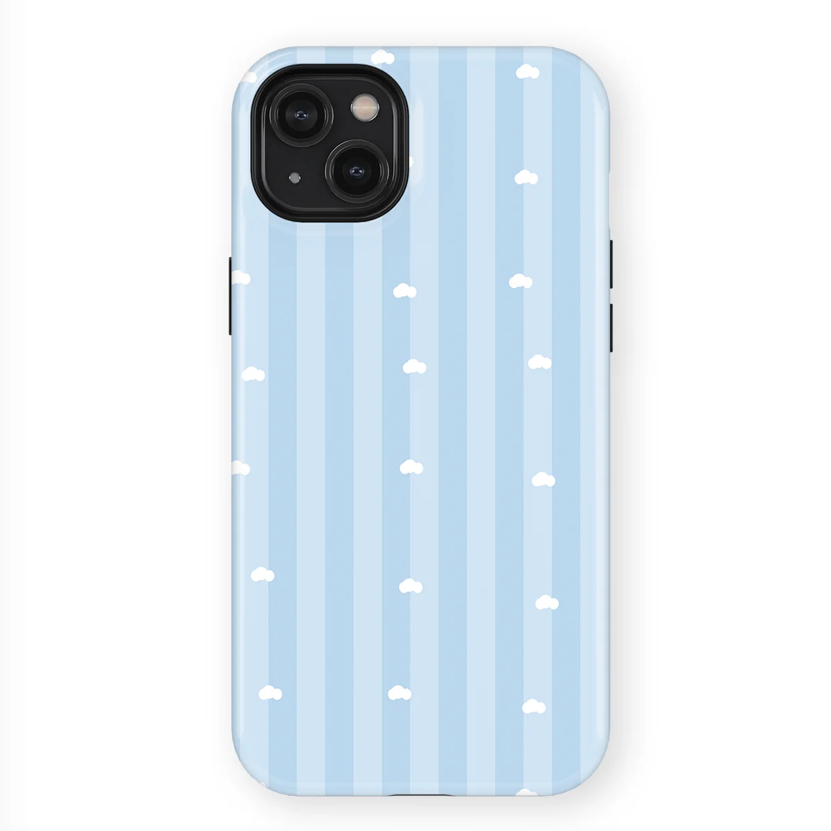 Happy Stripes - Cotton Sky - Blue case for iPhone 14 Plus - Image 1