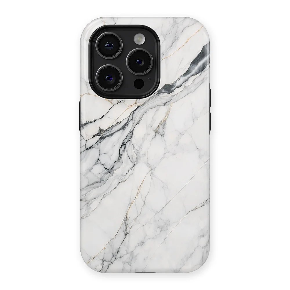 Marble Moods - Classic White Marble - White case for iPhone 14 Pro Max - Image 1