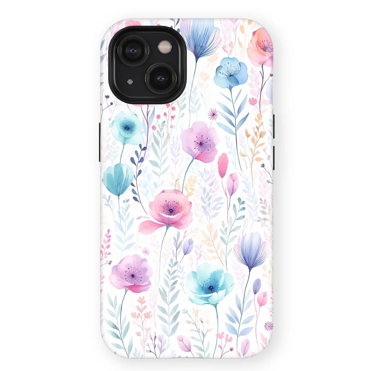 Watercolor Flowers - Blooming Dream - Blue/Purple/Multicolor for iPhone 15