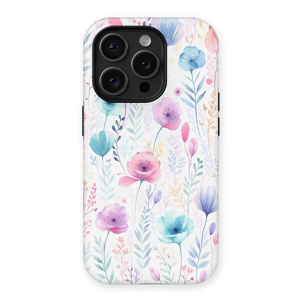 Watercolor Flowers - Blooming Dream - Blue/Purple/Multicolor case for iPhone 15 Pro - Image 1
