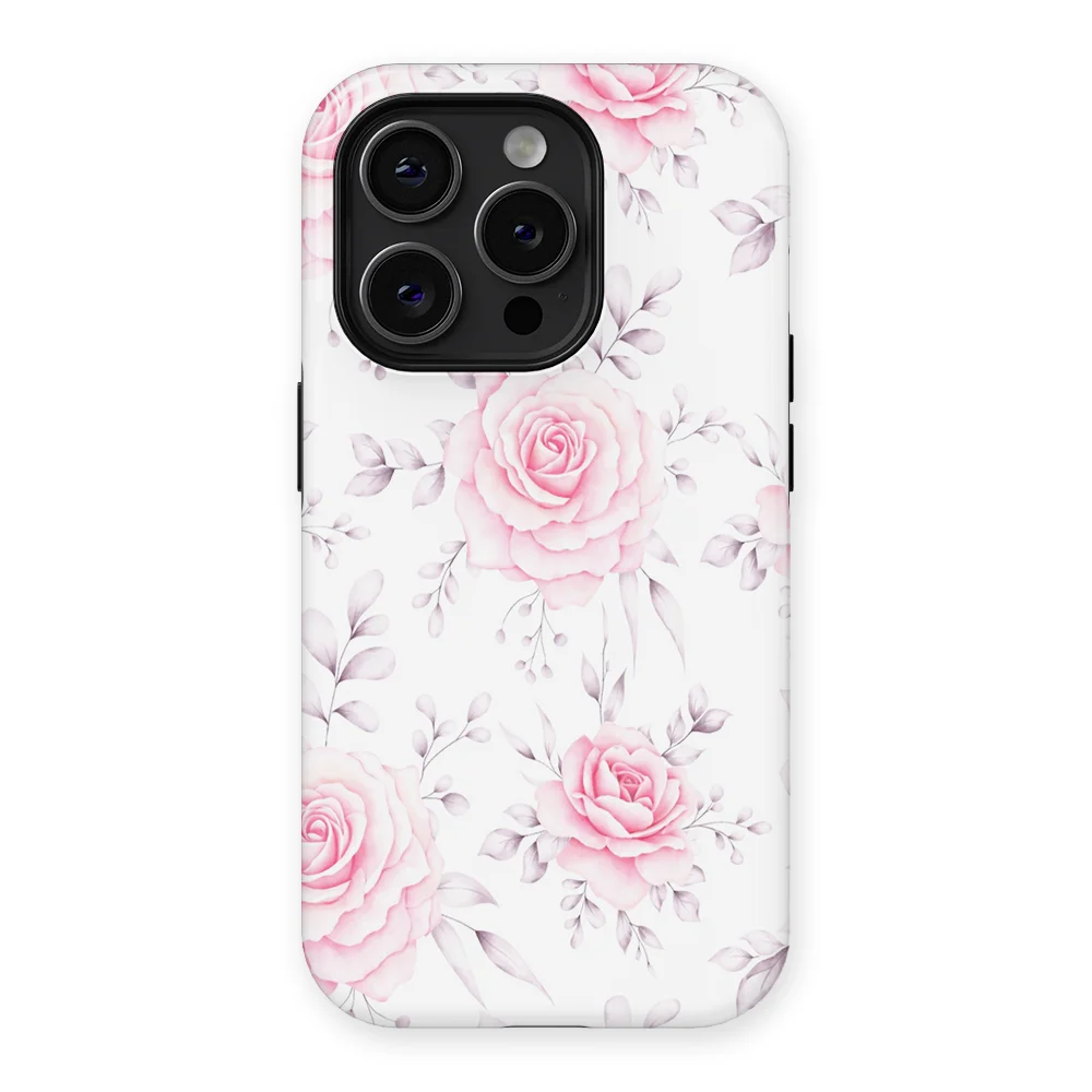 Watercolor Flowers - Rose Romance - Pink/Multicolor case for iPhone 15 Pro - Image 1