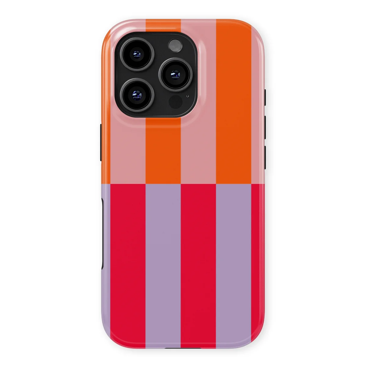 Offset Stripe - Sunset Clash - Orange/Purple/Red for iPhone 16 Pro Max