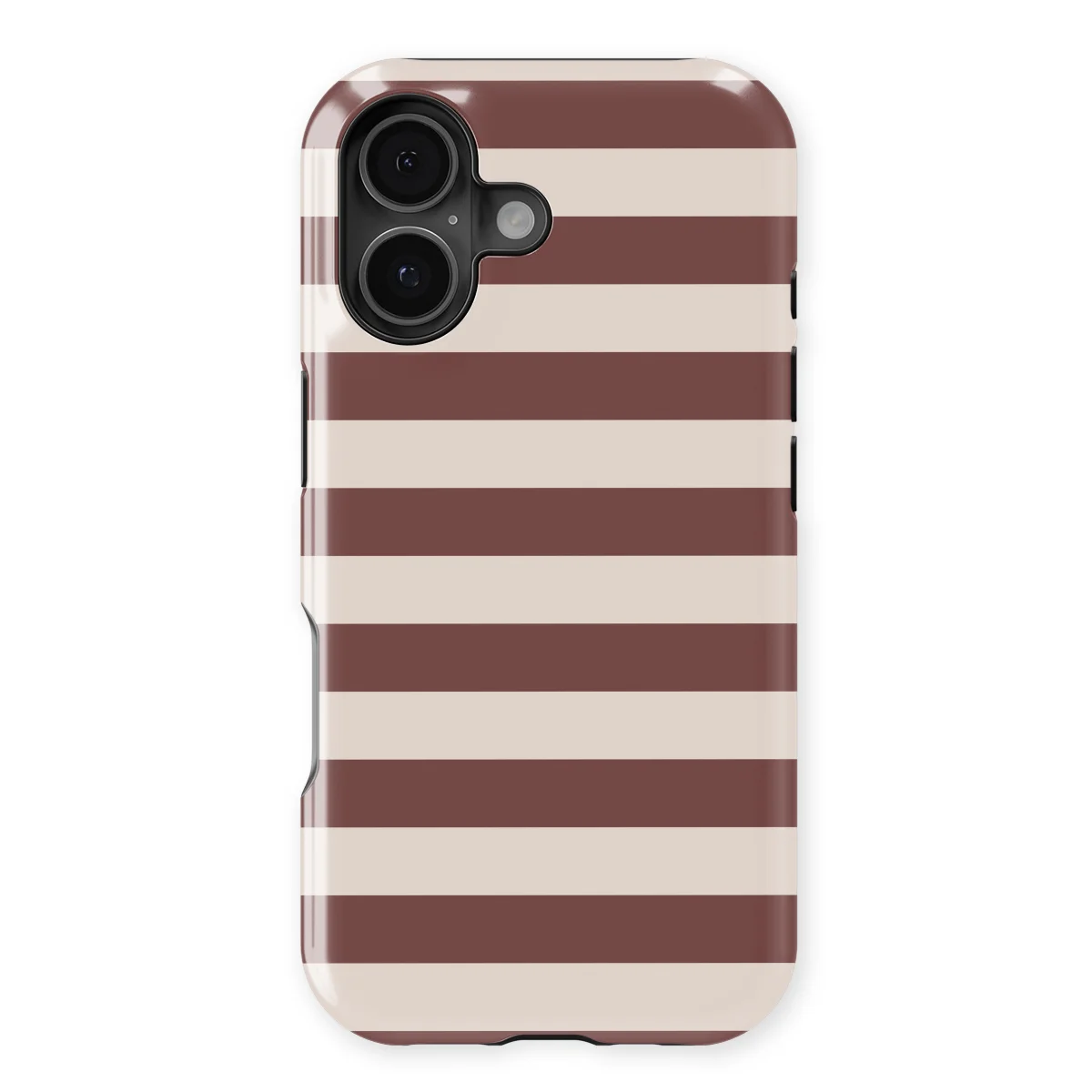 Studio Stripes - Mocha Mist - Brown/Grey/Multicolor case for iPhone 17 - Image 1