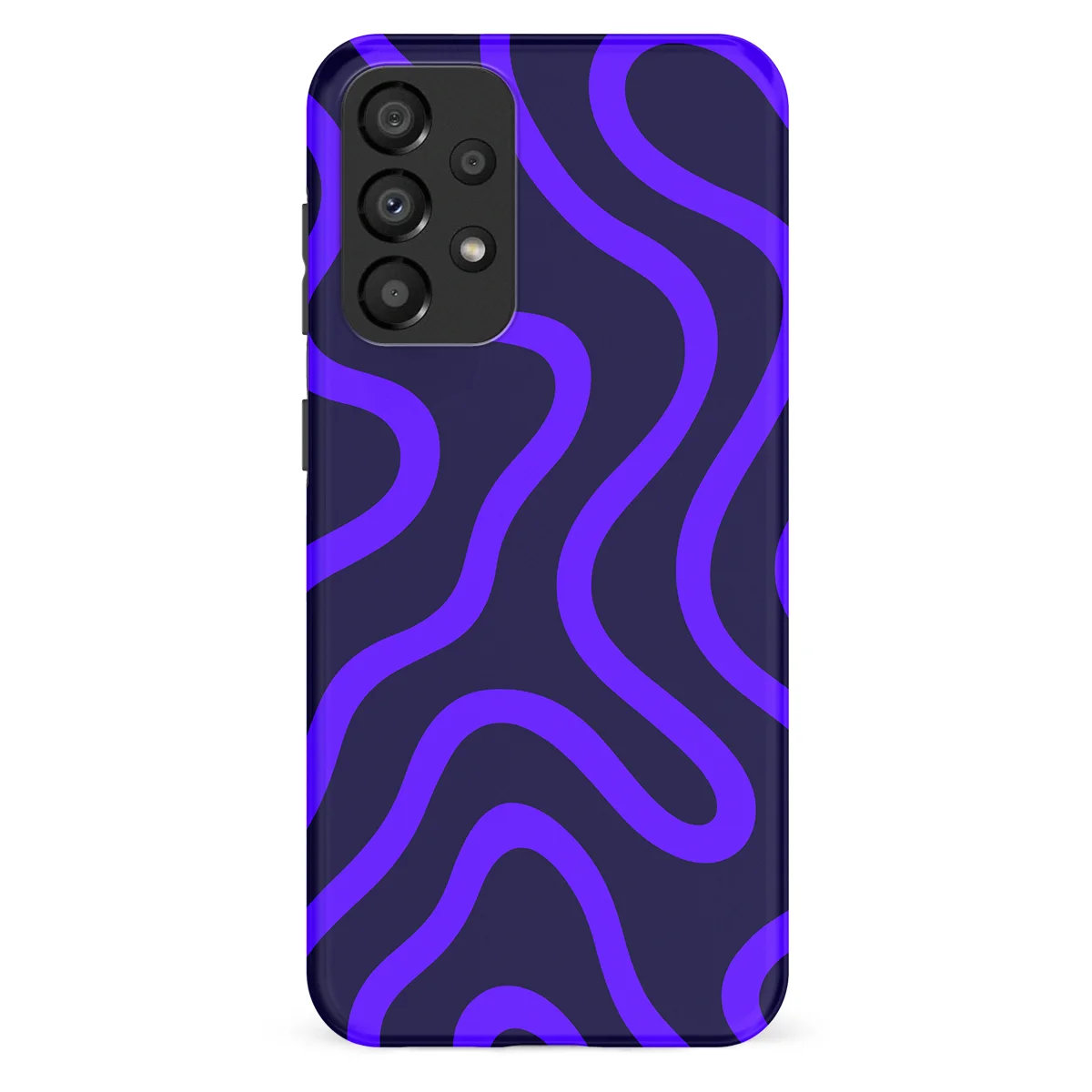 Curvy Lines - Electric Dusk - Black/Blue case for Galaxy A33 - Image 1