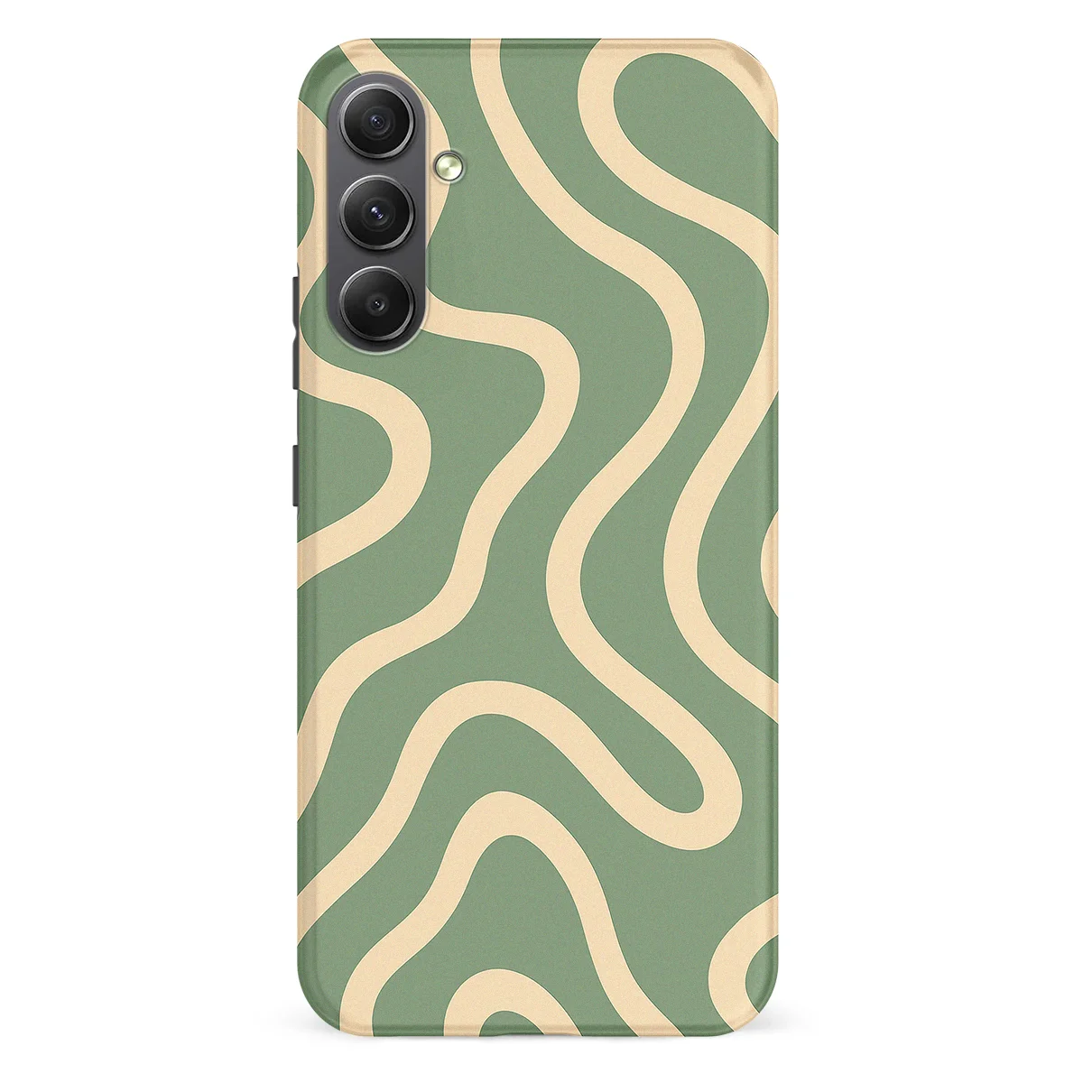 Curvy Lines - Olive Drift - Green/Beige case for Galaxy A34 - Image 1