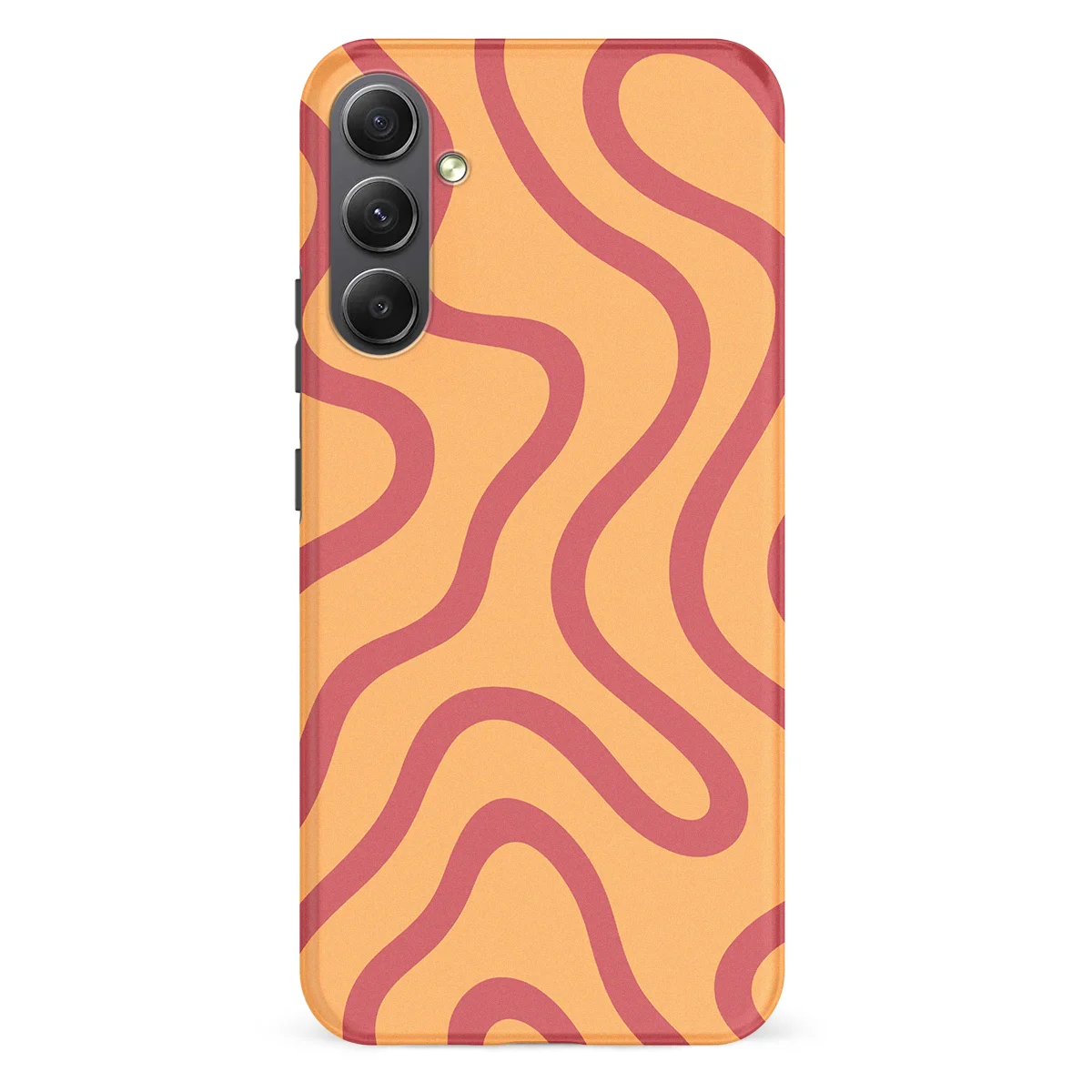 Curvy Lines - Terracotta Twist - Orange/Red case for Galaxy A34 - Image 1