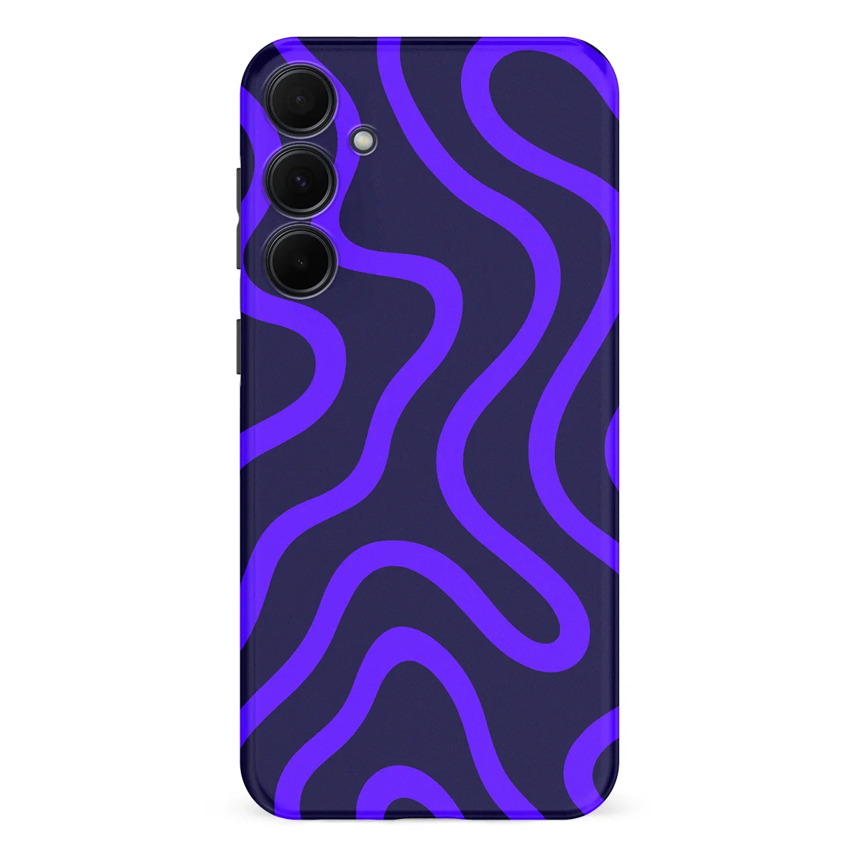 Curvy Lines - Electric Dusk - Black/Blue case for Galaxy A35 - Image 1