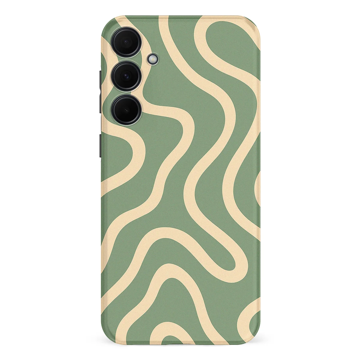 Curvy Lines - Olive Drift - Green/Beige case for Galaxy A35 - Image 1