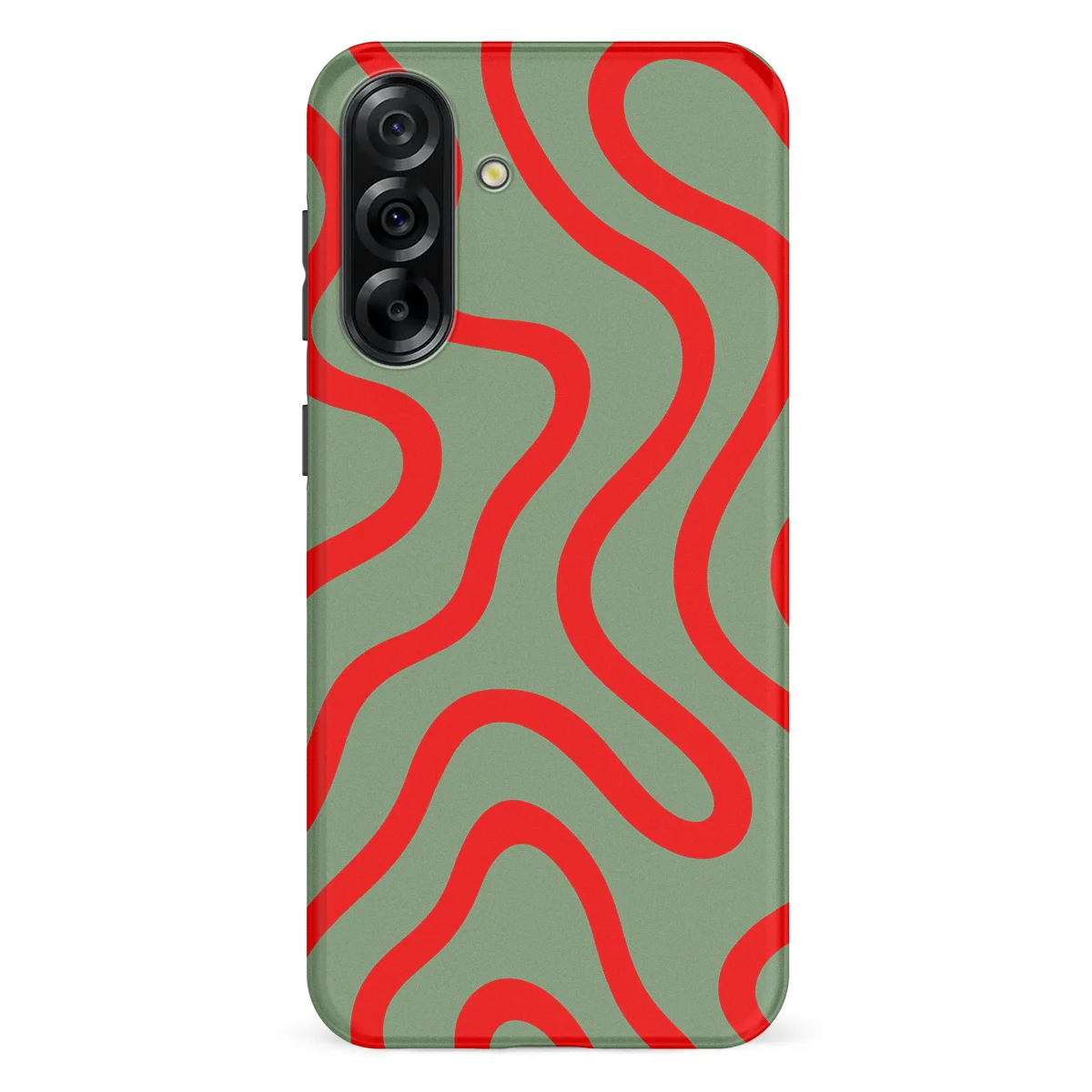 Curvy Lines - Crimson Terrain - Green/Red case for Galaxy A36 - Image 1