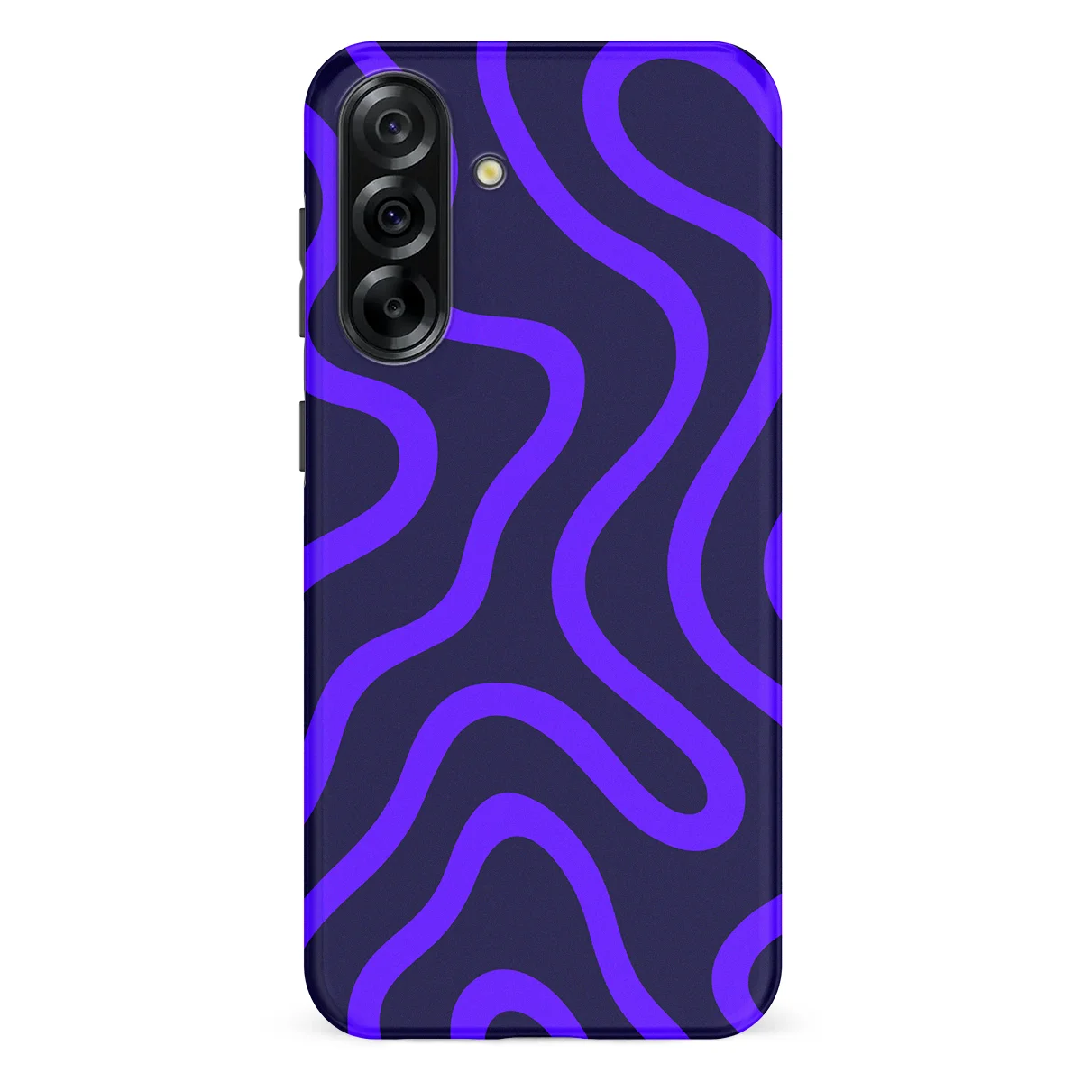Curvy Lines - Electric Dusk - Black/Blue case for Galaxy A36 - Image 1
