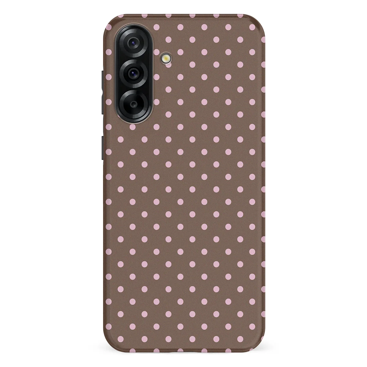 Polka Dots - Choco Blush - Brown/Pink case for Galaxy A36 - Image 1
