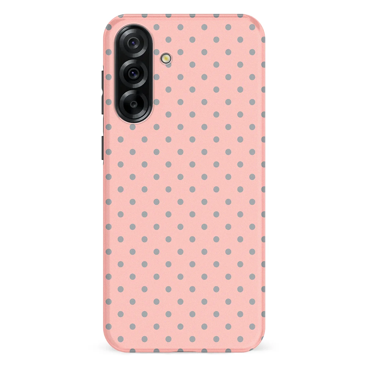 Polka Dots - Soft Grey Dots - Pink/Grey case for Galaxy A36 - Image 1