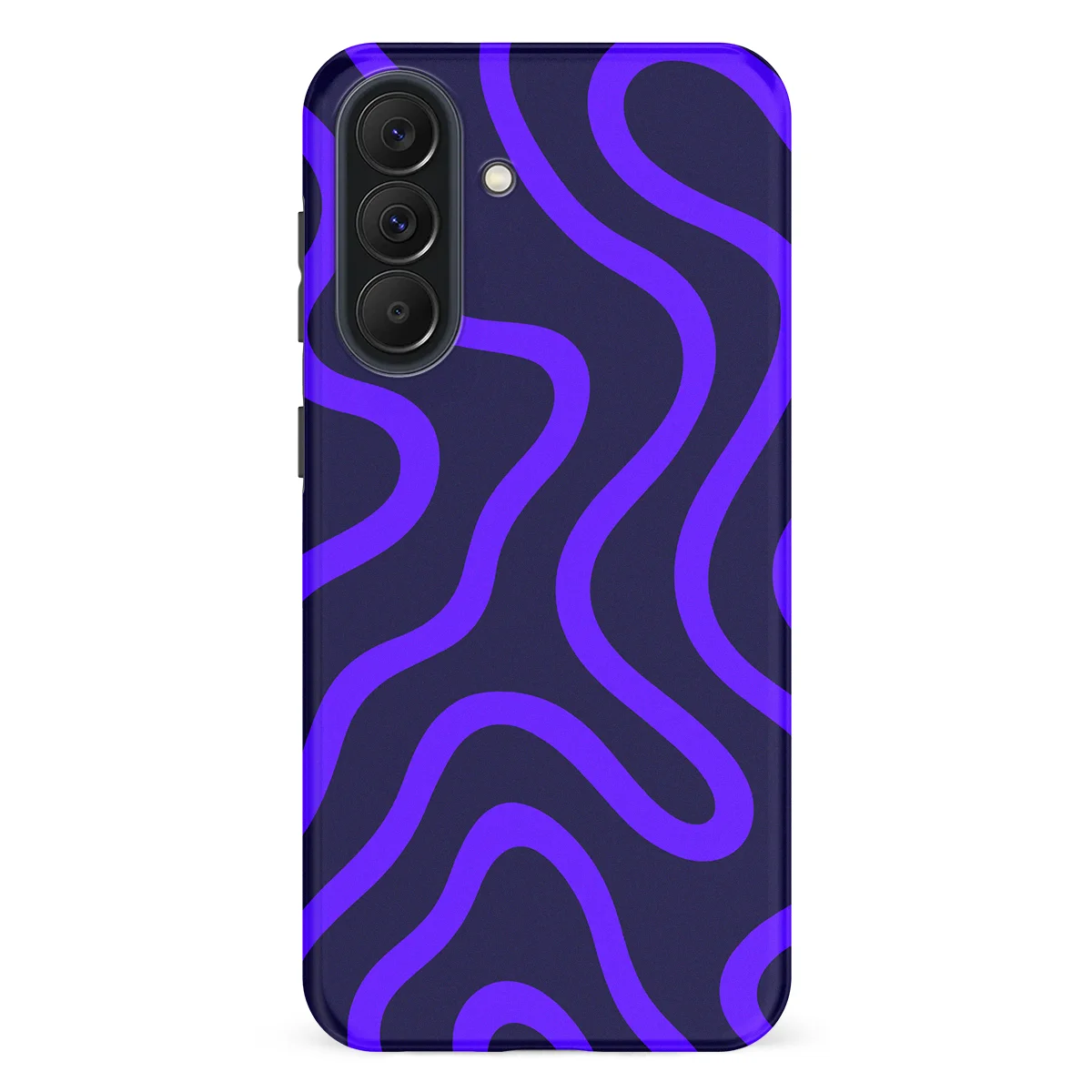 Curvy Lines - Electric Dusk - Black/Blue case for Galaxy A37 - Image 1