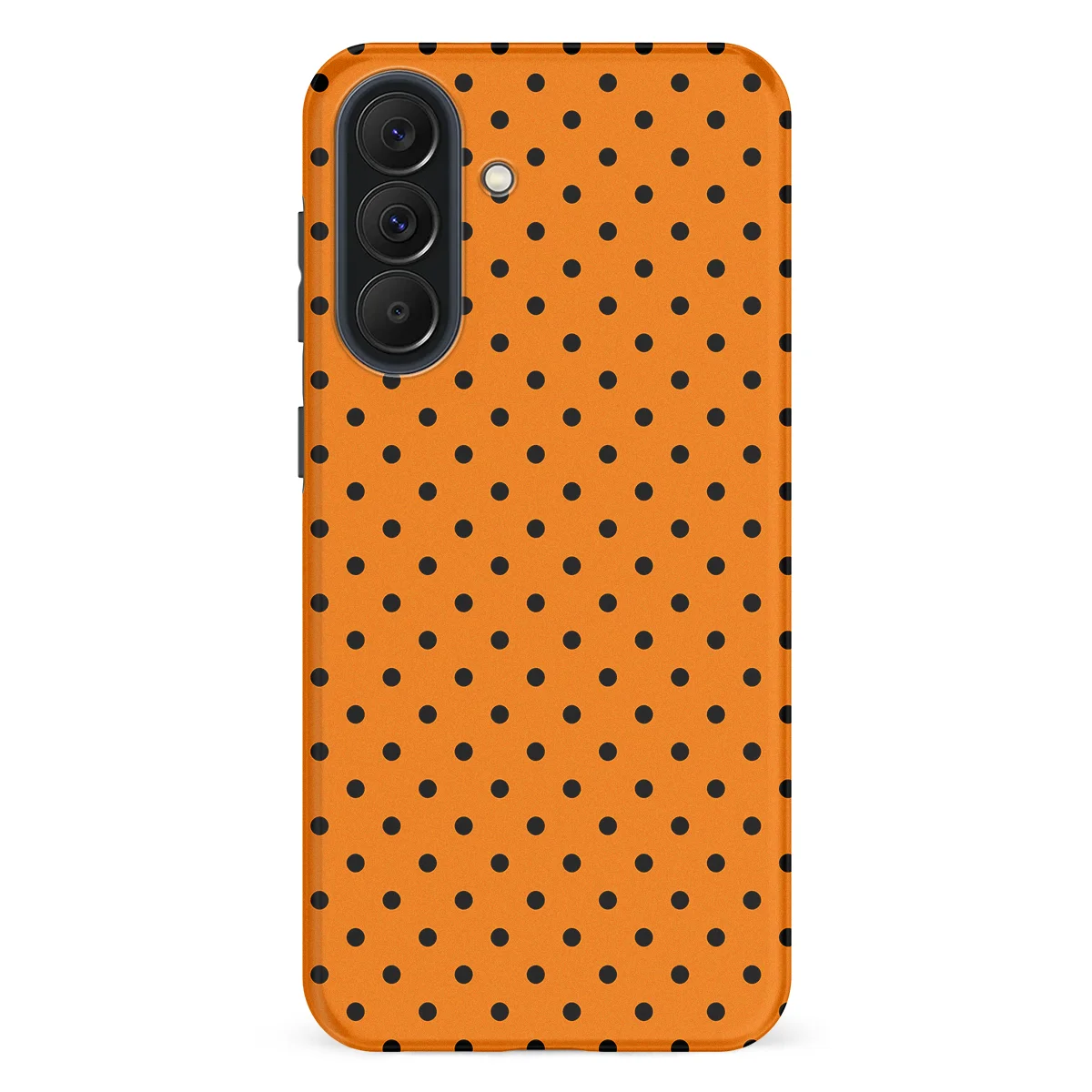 Polka Dots - Pumpkin Dots - Orange/Black case for Galaxy A37 - Image 1