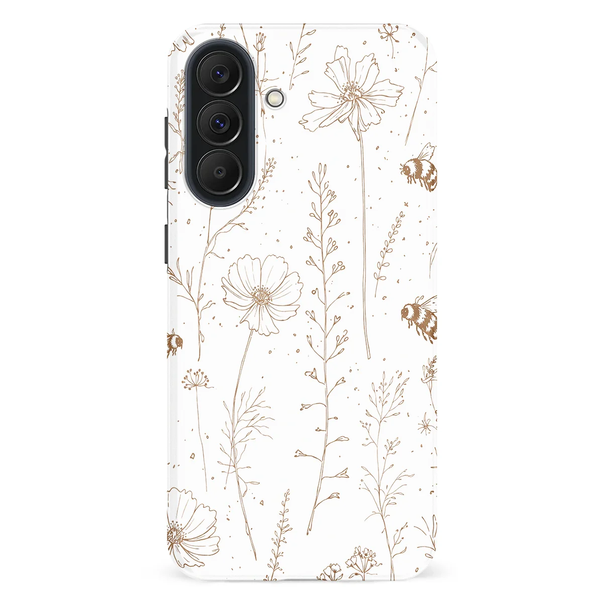 Watercolor Flowers - Meadow Sketch - Brown/White case for Galaxy A37 - Image 1