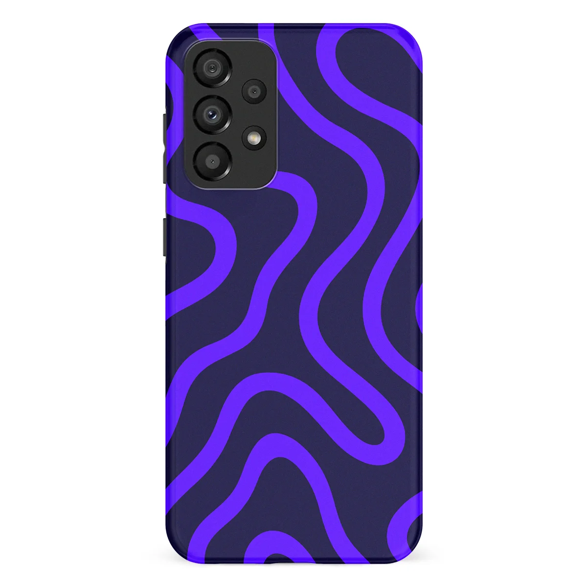 Curvy Lines - Electric Dusk - Black/Blue case for Galaxy A53 - Image 1