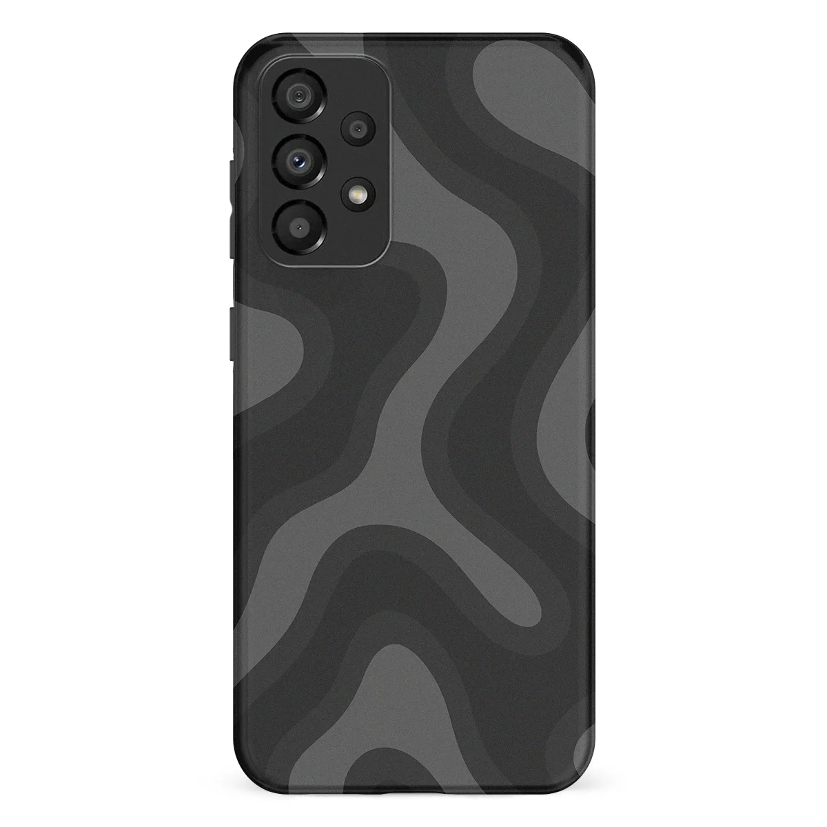 Curvy Lines - Onyx Flow - Black/Grey case for Galaxy A53 - Image 1