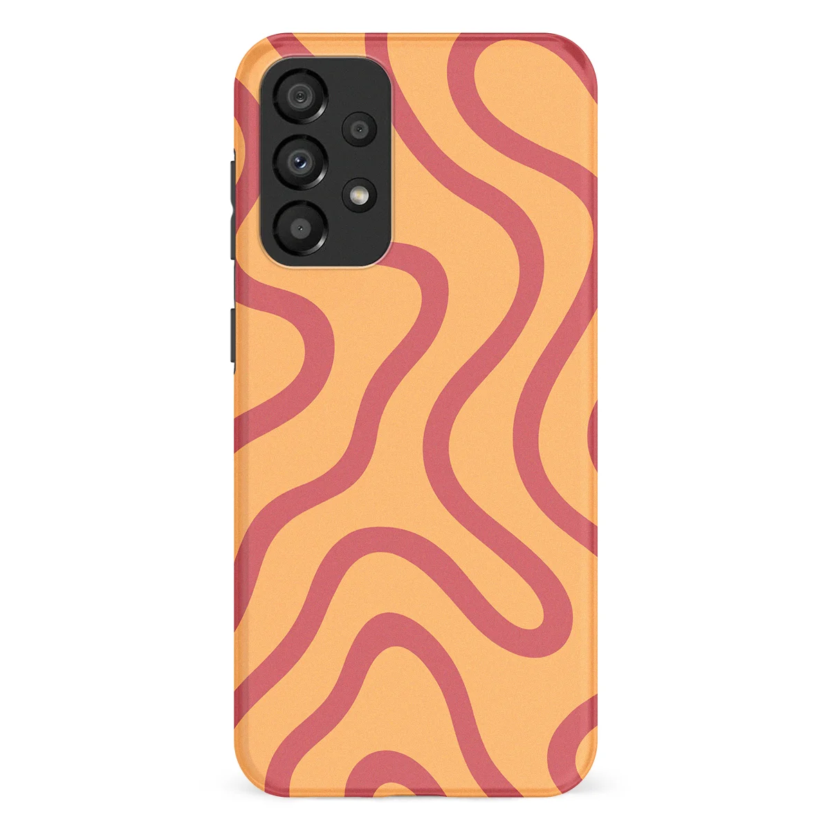 Curvy Lines - Terracotta Twist - Orange/Red case for Galaxy A53 - Image 1