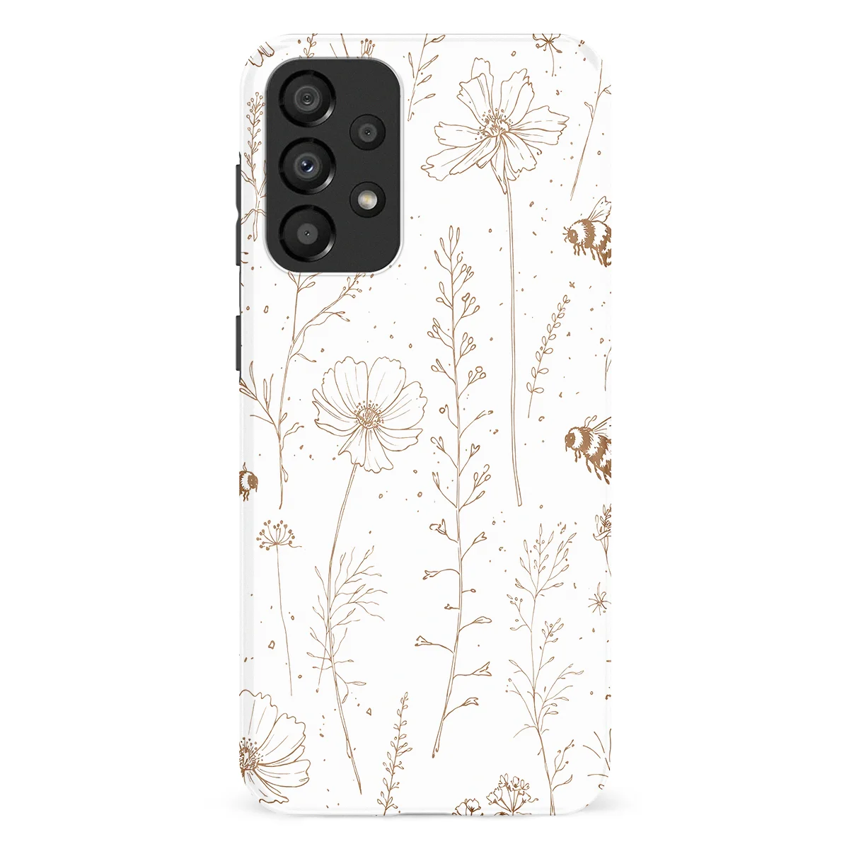 Watercolor Flowers - Meadow Sketch - Brown/White case for Galaxy A53 - Image 1