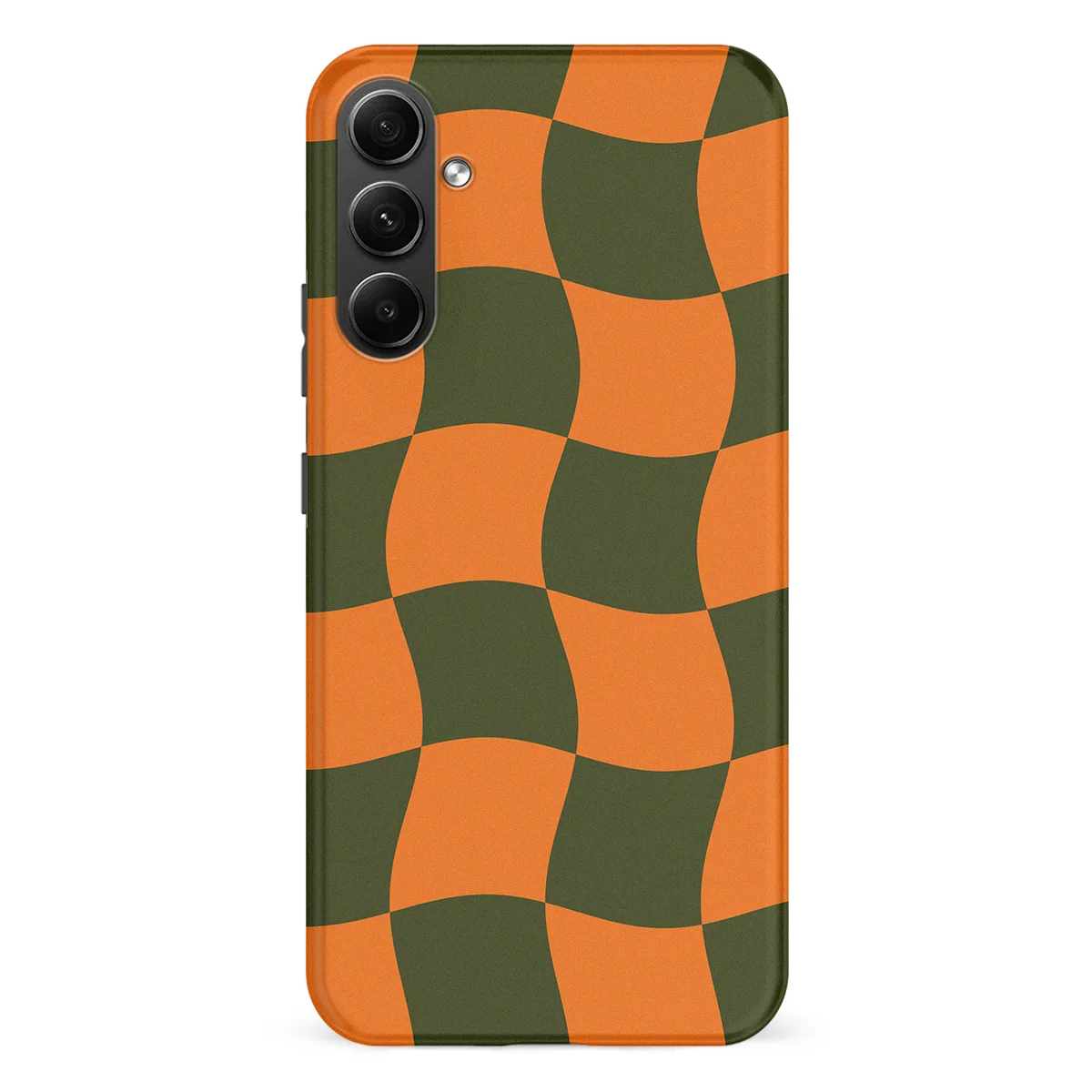 Checkered Warp - Pumpkin Pulse - Orange/Green/Multicolor case for Galaxy A54 - Image 1