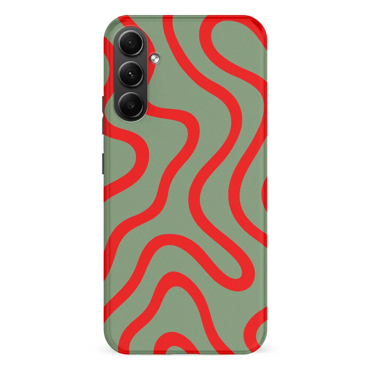 Curvy Lines - Crimson Terrain - Green/Red case for Galaxy A54 - Image 1
