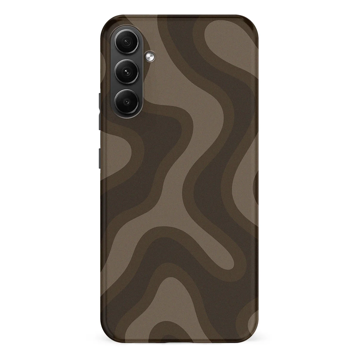 Curvy Lines - Espresso Wave - Brown case for Galaxy A54 - Image 1