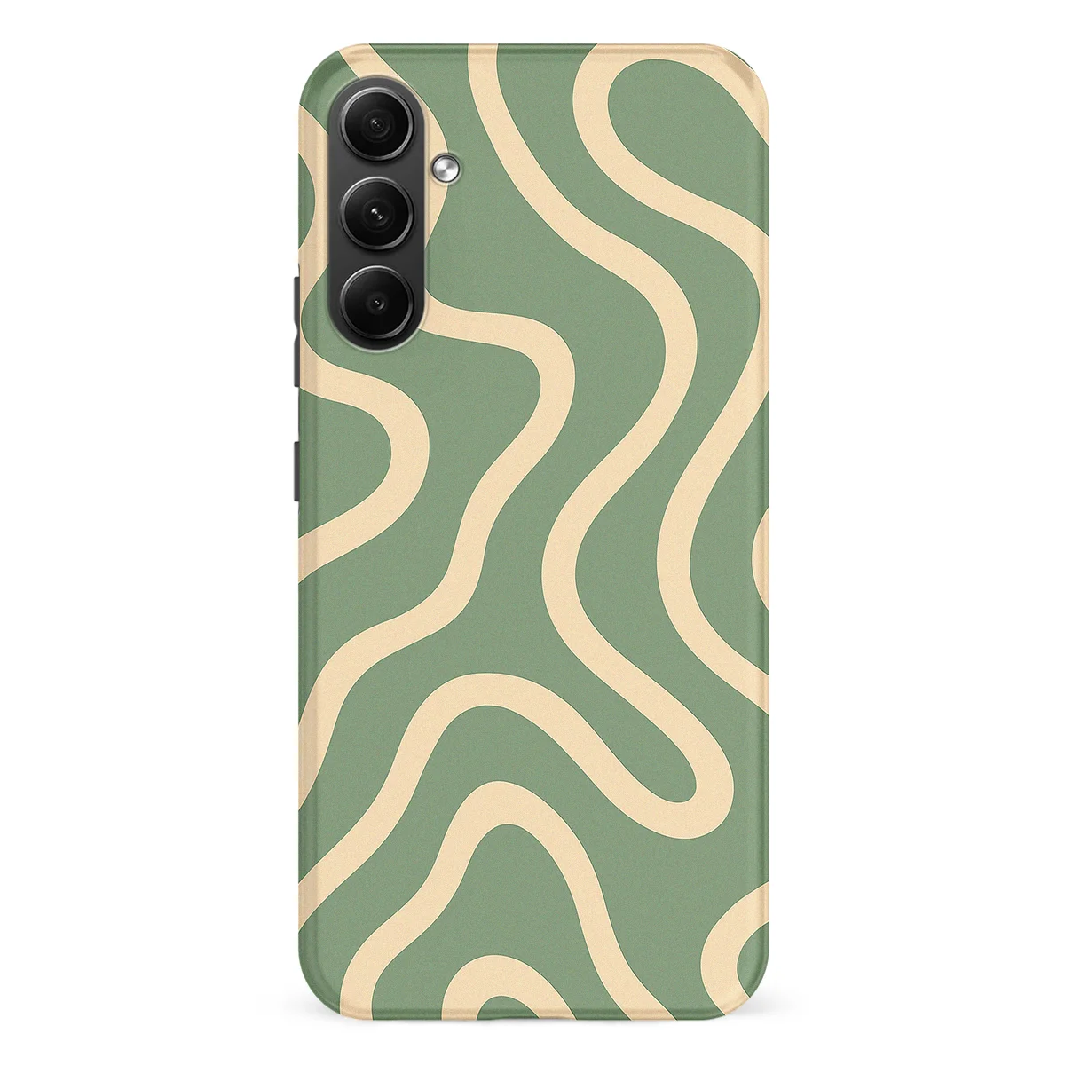 Curvy Lines - Olive Drift - Green/Beige case for Galaxy A54 - Image 1