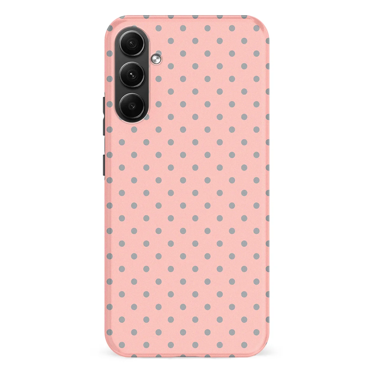 Polka Dots - Soft Grey Dots - Pink/Grey case for Galaxy A54 - Image 1