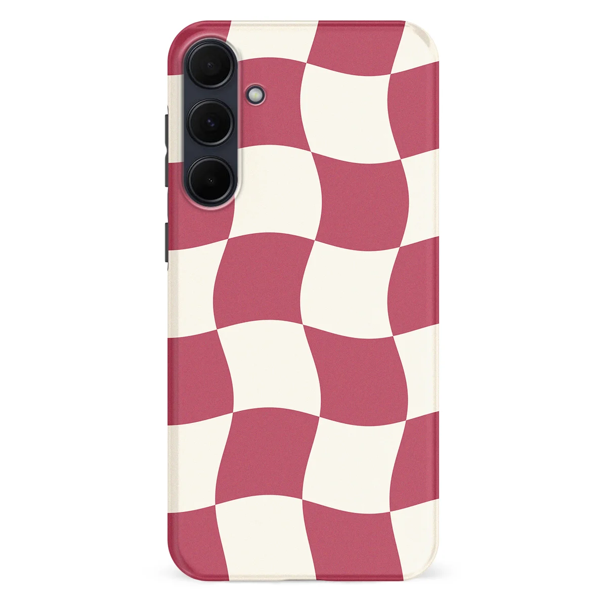 Checkered Warp - Crimson Wave - Red/White/Multicolor case for Galaxy A55 - Image 1