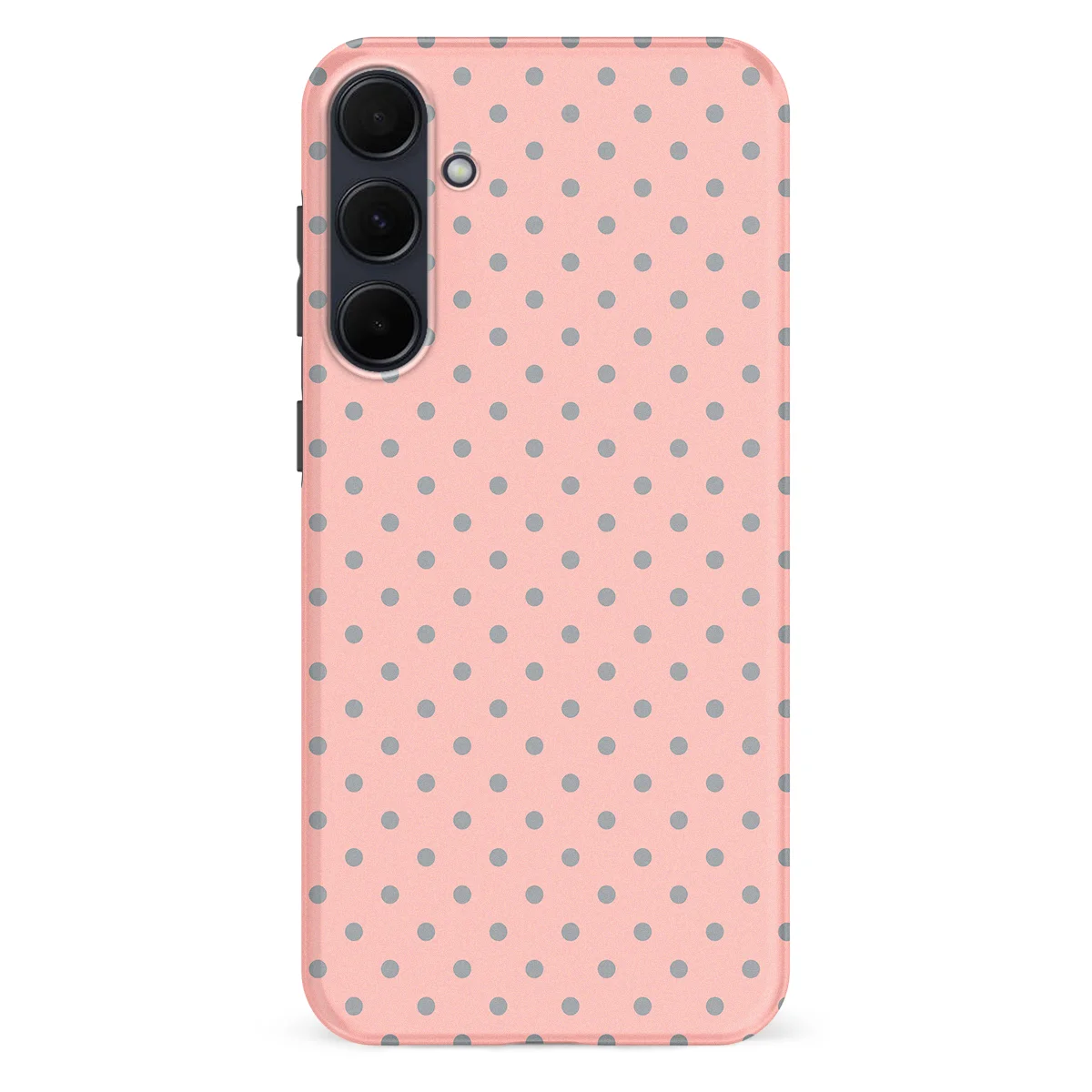 Polka Dots - Soft Grey Dots - Pink/Grey case for Galaxy A55 - Image 1