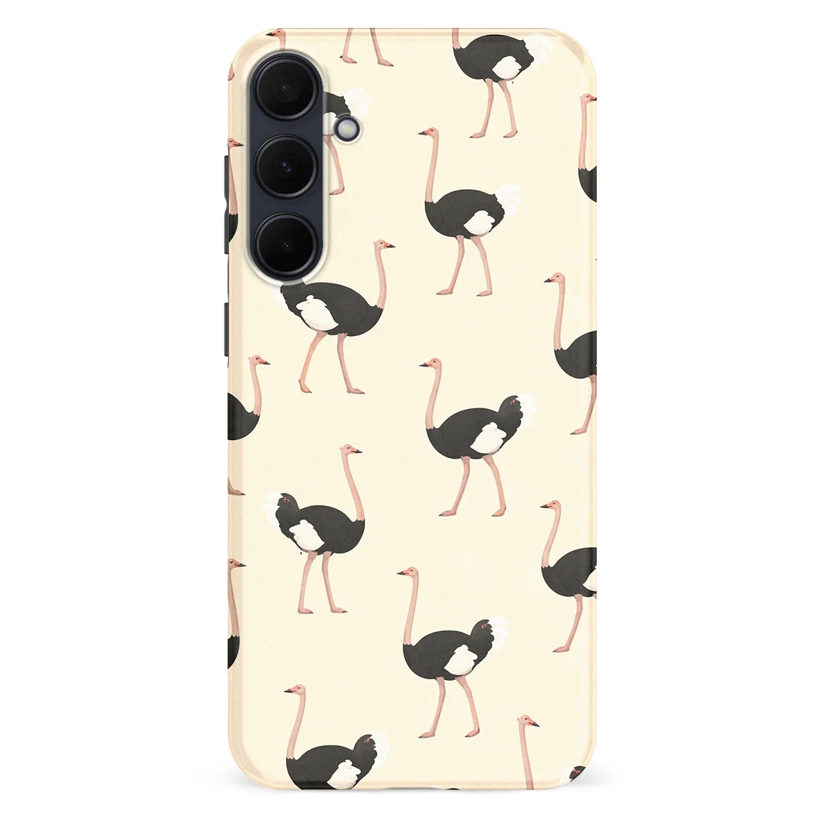 Safari - Struisvogel - White/Black case for Galaxy A55 - Image 1