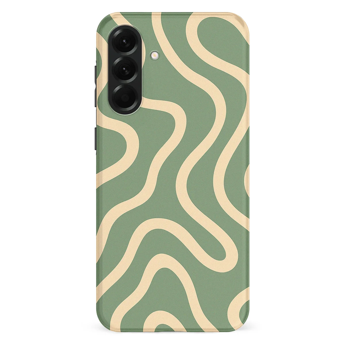 Curvy Lines - Olive Drift - Green/Beige case for Galaxy A56 - Image 1