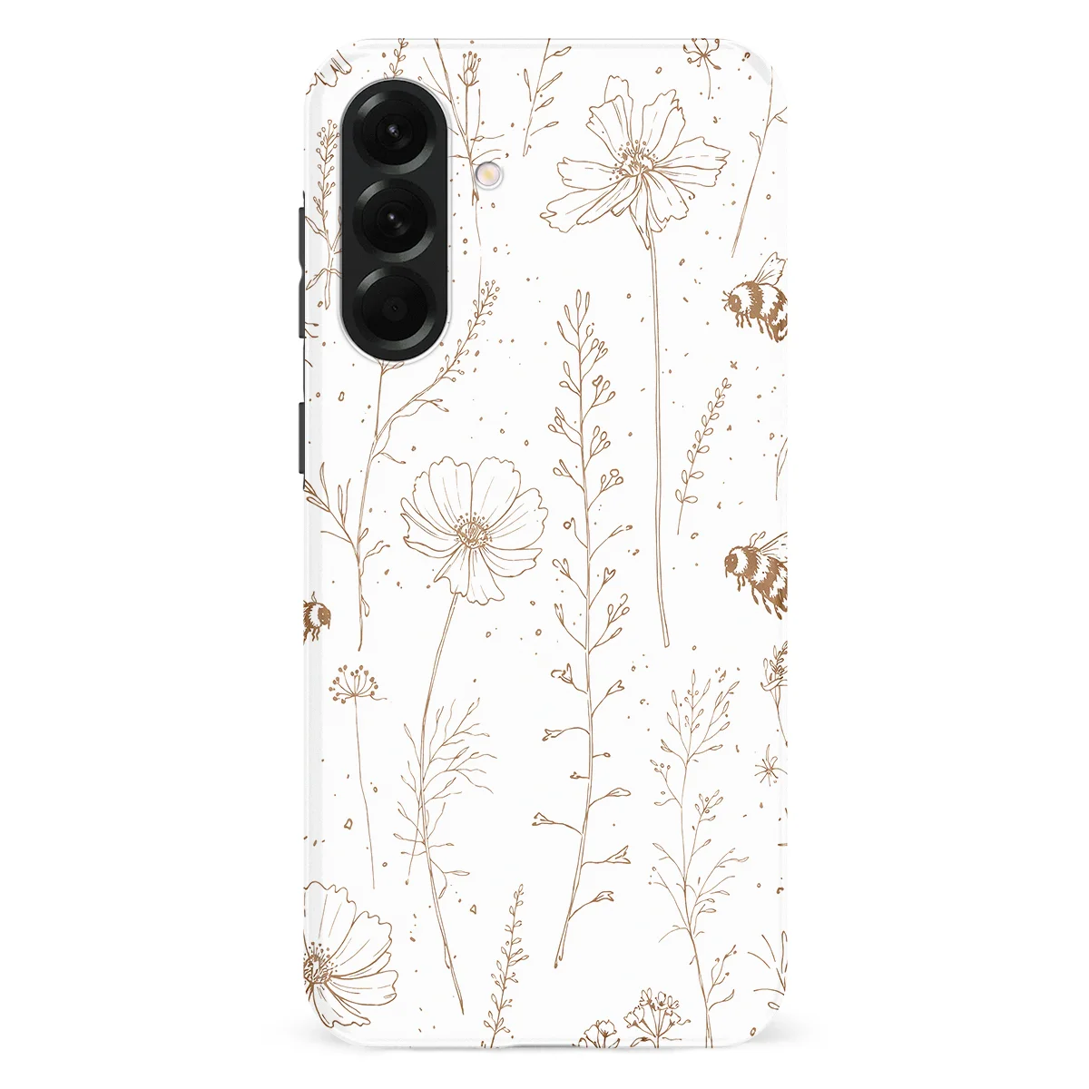 Watercolor Flowers - Meadow Sketch - Brown/White case for Galaxy A56 - Image 1
