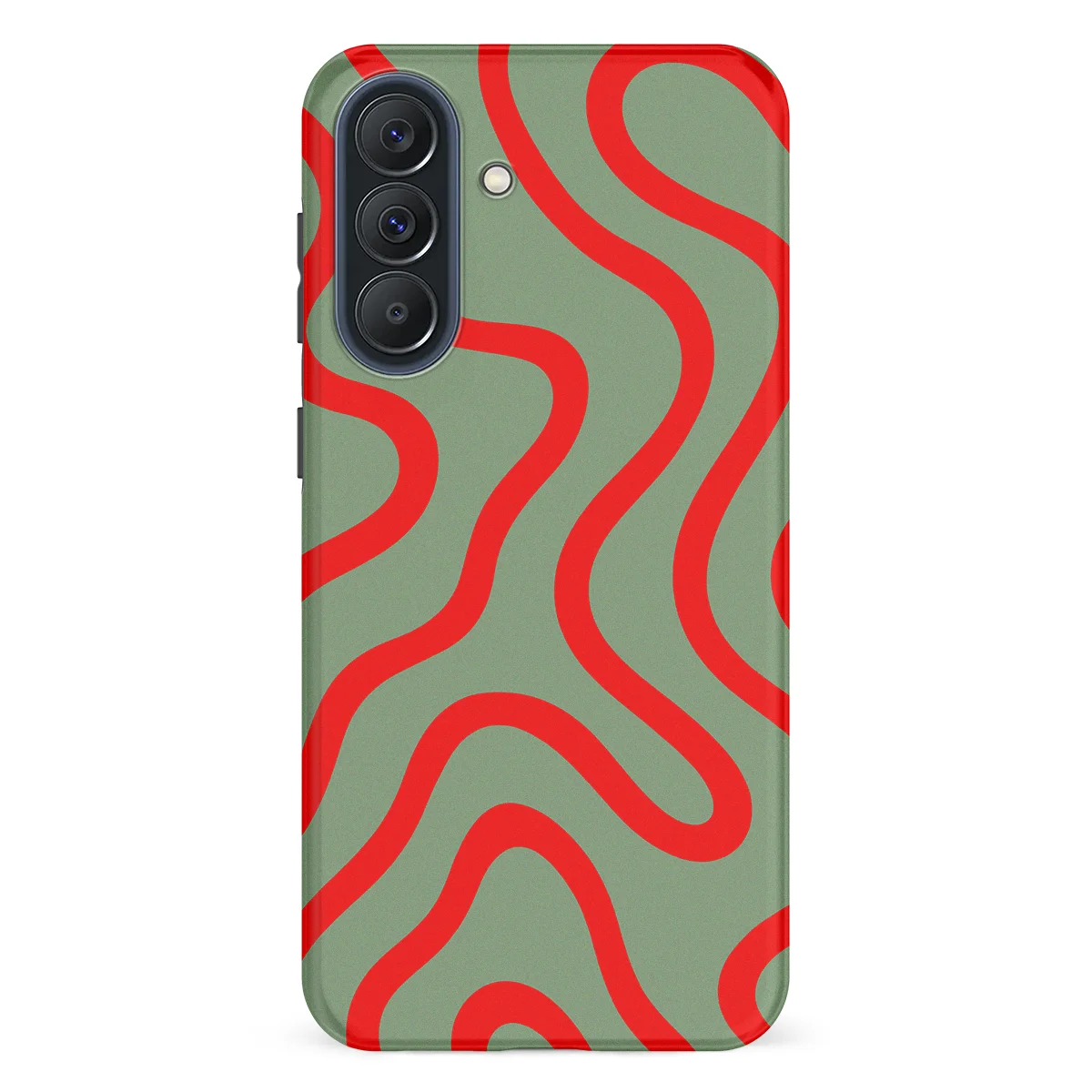 Curvy Lines - Crimson Terrain - Green/Red case for Galaxy A57 - Image 1