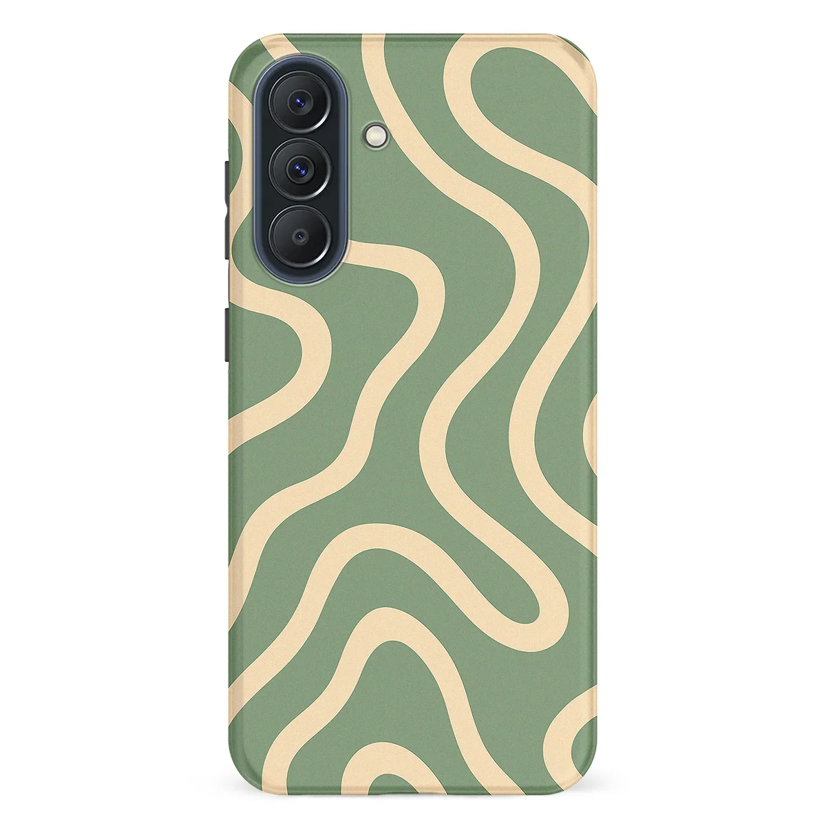 Curvy Lines - Olive Drift - Green/Beige case for Galaxy A57 - Image 1