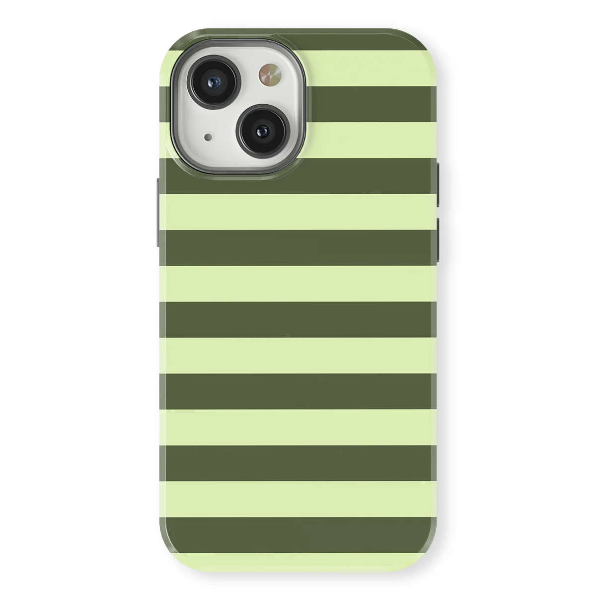 Studio Stripes - Fresh Moss - Green/Yellow/Multicolor case for iPhone 13 Mini - Image 1