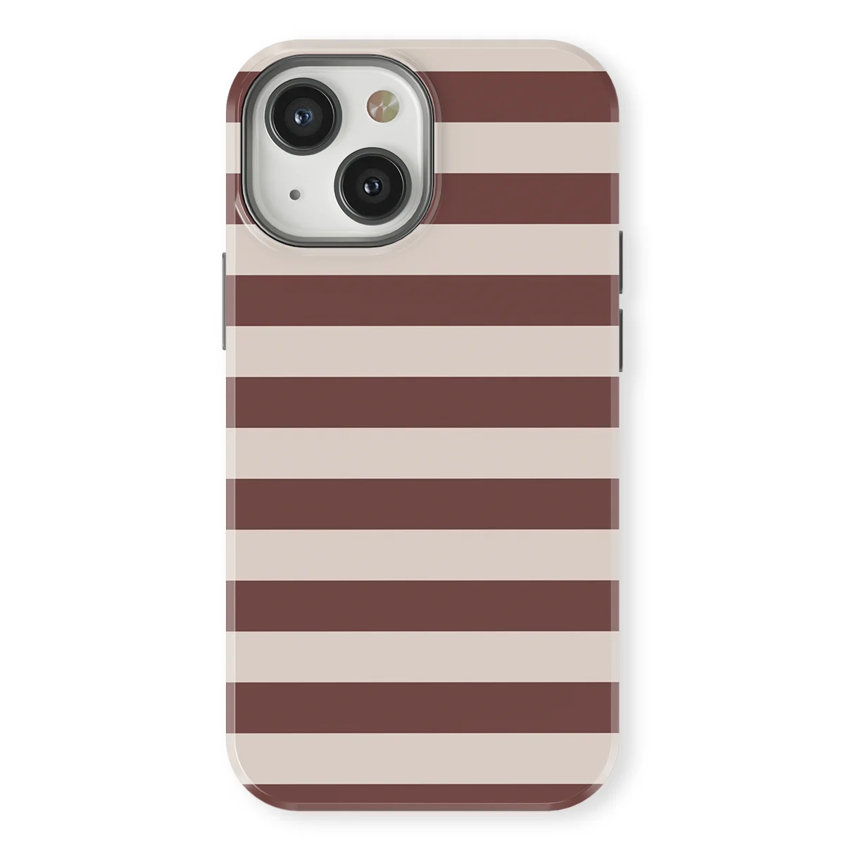 Studio Stripes - Mocha Mist - Brown/Grey/Multicolor case for iPhone 13 Mini - Image 1