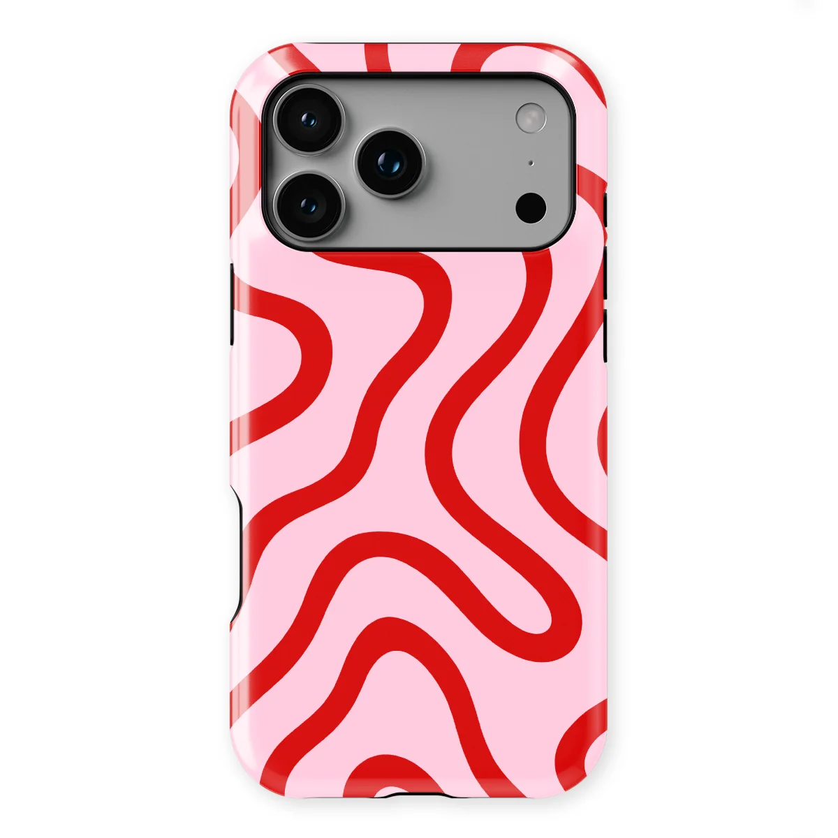 Curvy Lines - Lolly Loop - Pink/Red for iPhone 17 Pro Max