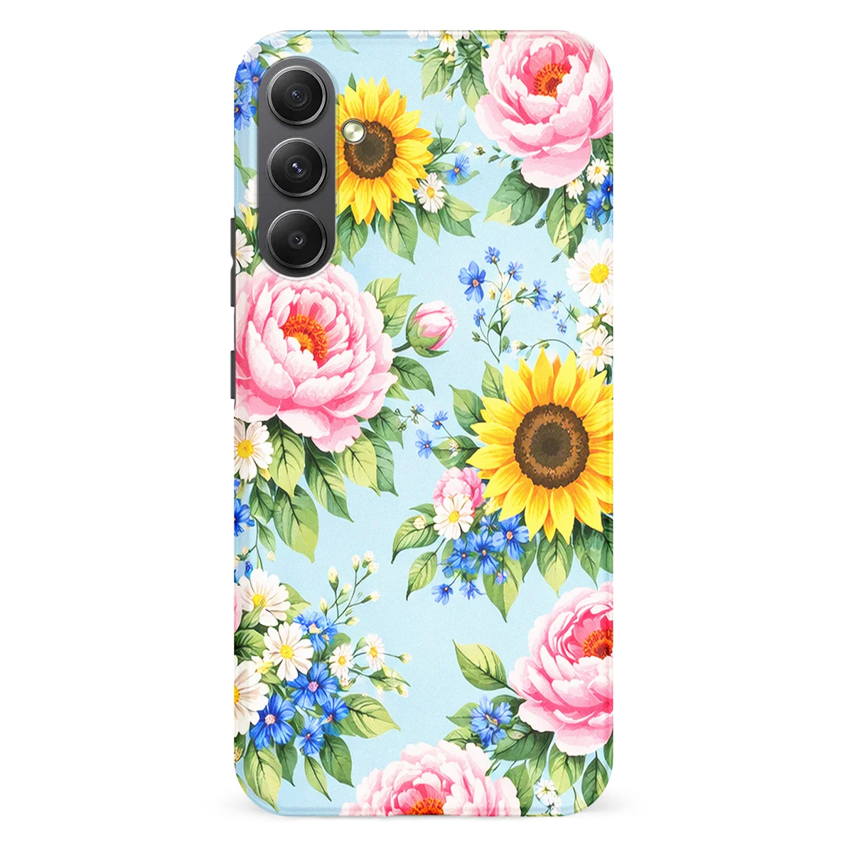 Bloom Collection - Peony Sunshine - Blue/Multicolor case for Galaxy A34 - Image 1
