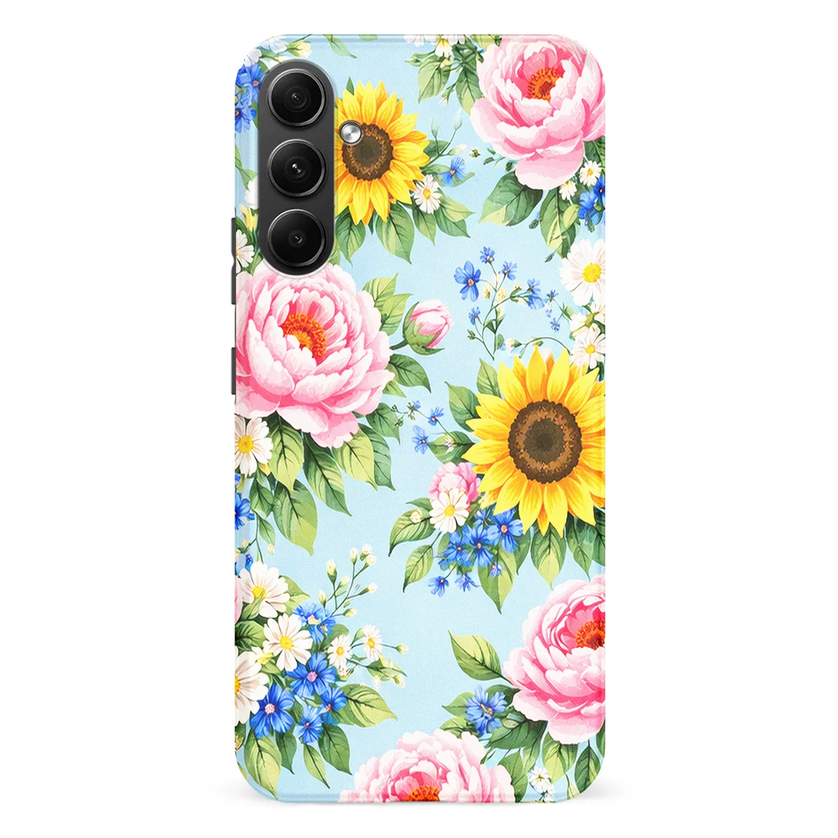 Bloom Collection - Peony Sunshine - Blue/Multicolor case for Galaxy A54 - Image 1