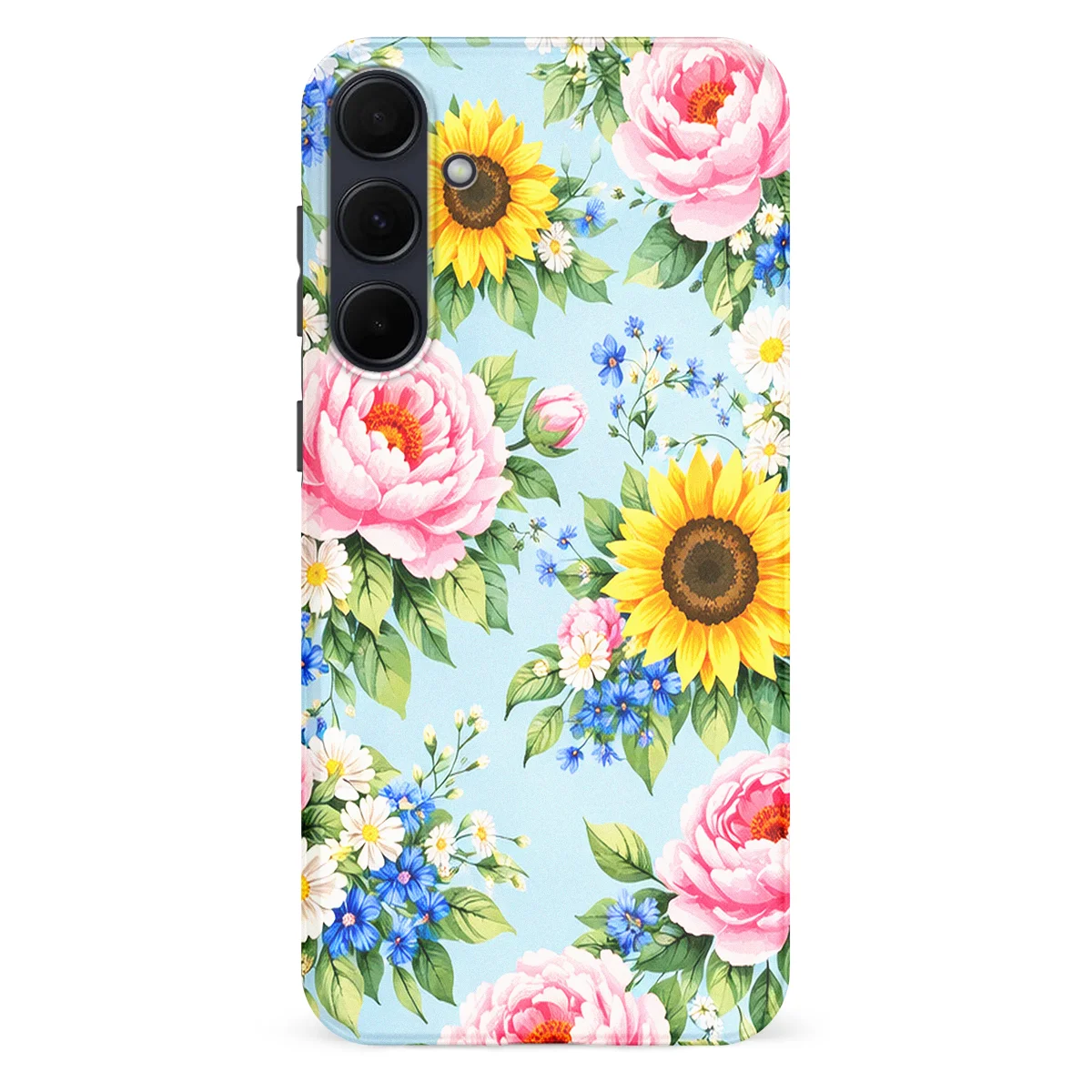 Bloom Collection - Peony Sunshine - Blue/Multicolor case for Galaxy A55 - Image 1