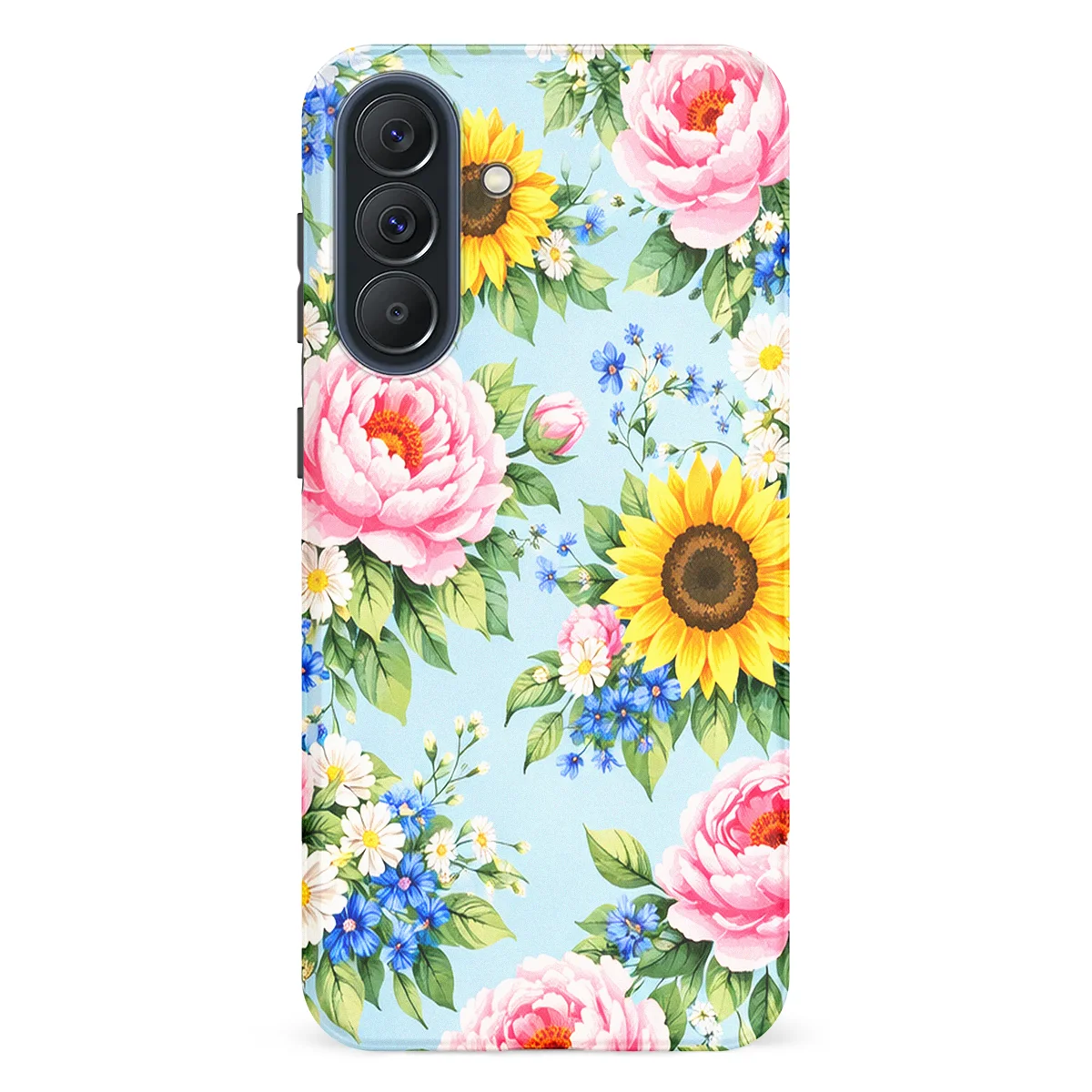Bloom Collection - Peony Sunshine - Blue/Multicolor case for Galaxy A57 - Image 1