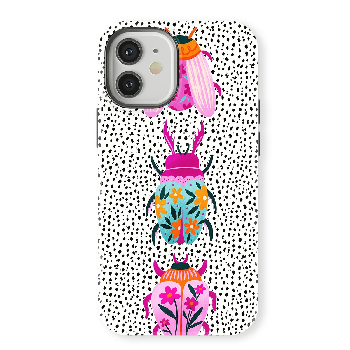Bugs Life - Beetle Bloom - Black/White/Multicolor case for iPhone 12 - Image 1