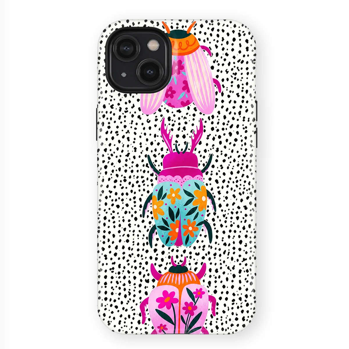 Bugs Life - Beetle Bloom - Black/White/Multicolor case for iPhone 14 Plus - Image 1