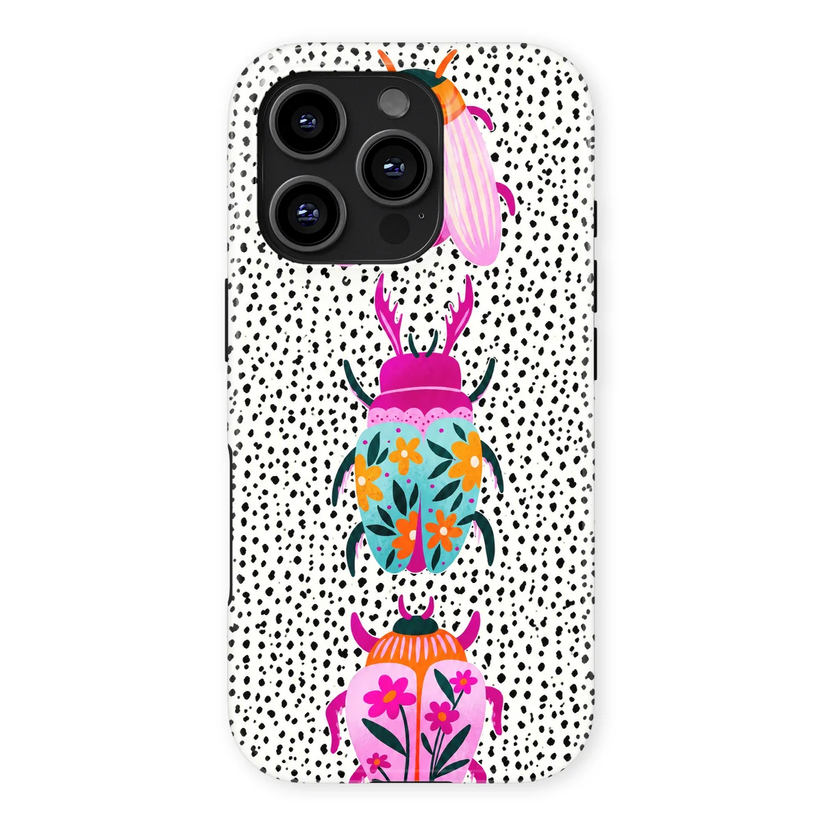 Bugs Life - Beetle Bloom - Black/White/Multicolor case for iPhone 16 Pro Max - Image 1