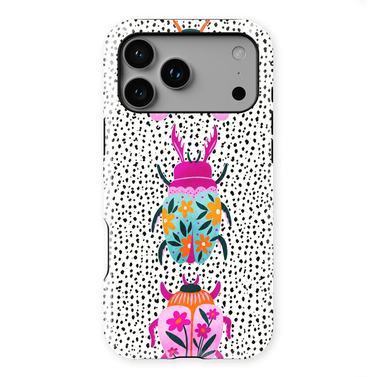 Bugs Life - Beetle Bloom - Black/White/Multicolor case for iPhone 17 Pro - Image 1